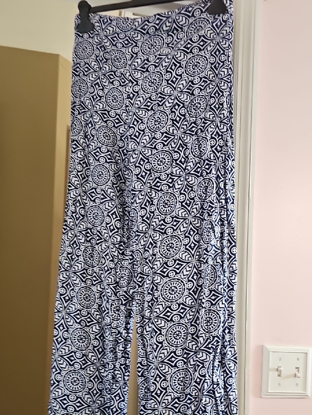 escapada Navy and White Geometric Maxi Skirt